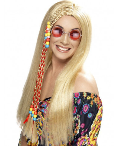 Perruque blonde hippie femme