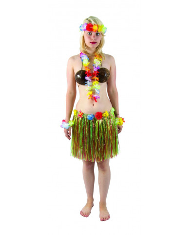 Jupe hawaienne multicolore 40 cm
