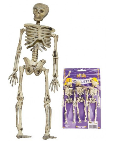 Déco 3 squelettes 15 cm Halloween