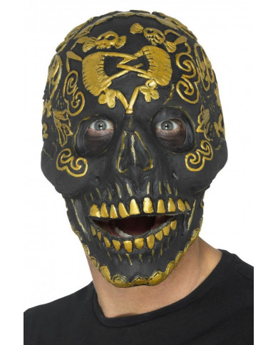 Masque squelette noir et or...