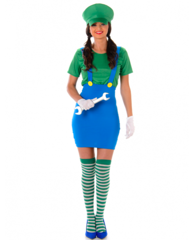 Costume plombier Luigi vert...