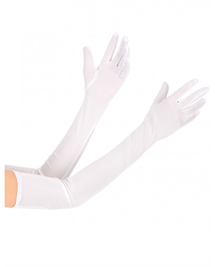 Longs gants blancs cabaret femme