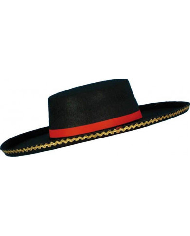 Chapeau espagnol noir rouge...