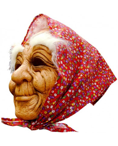 Masque vieille avec foulard